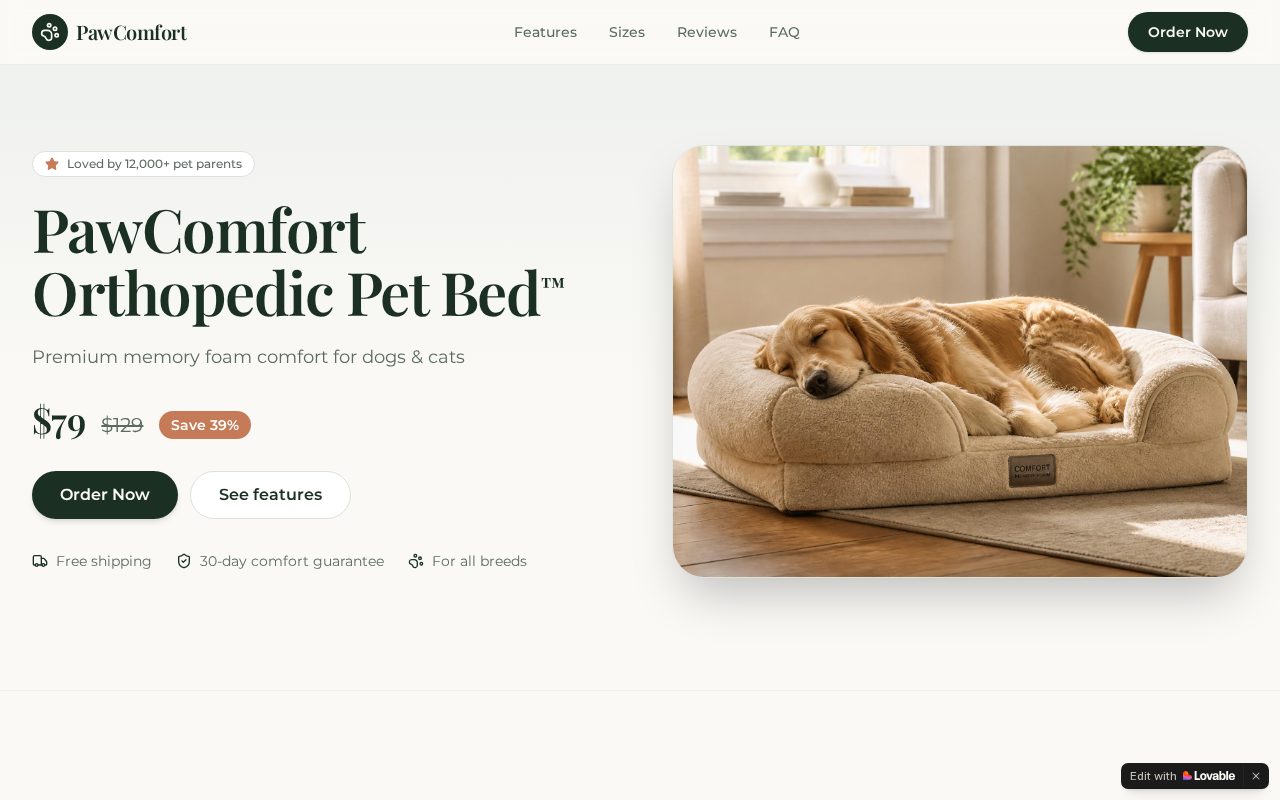 PawComfort Orthopedic Pet Bed™ preview