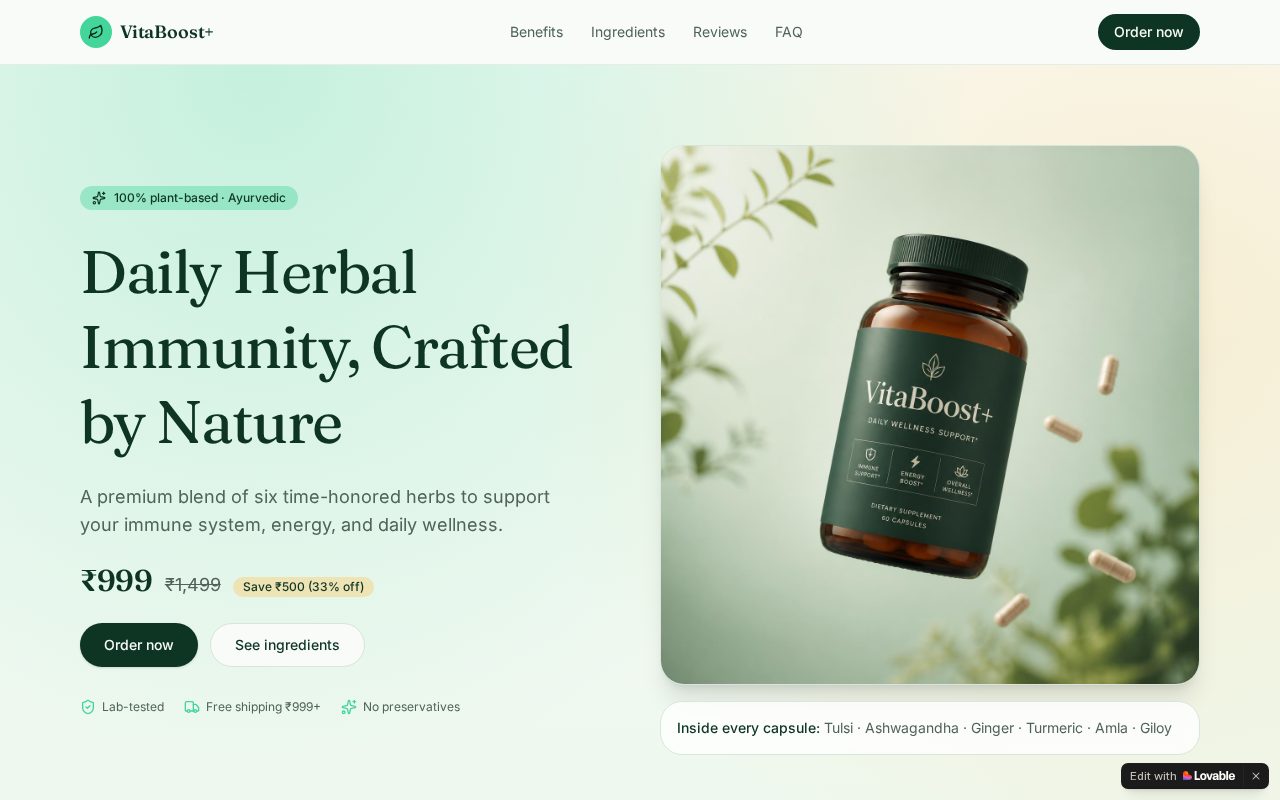 VitaBoost+ — Herbal Immunity Supplement preview